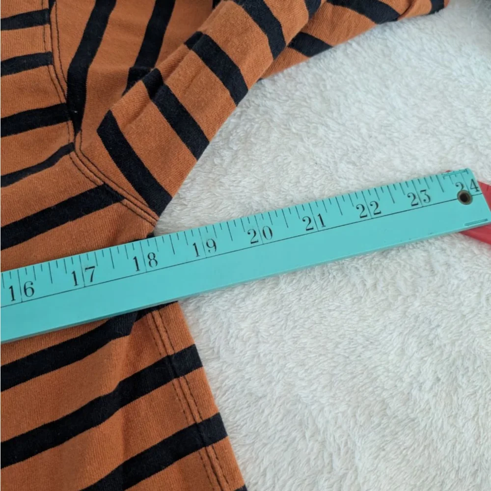 Everlane Long Sleeve Orange Black Striped Tee - XS - Picture 7 of 8